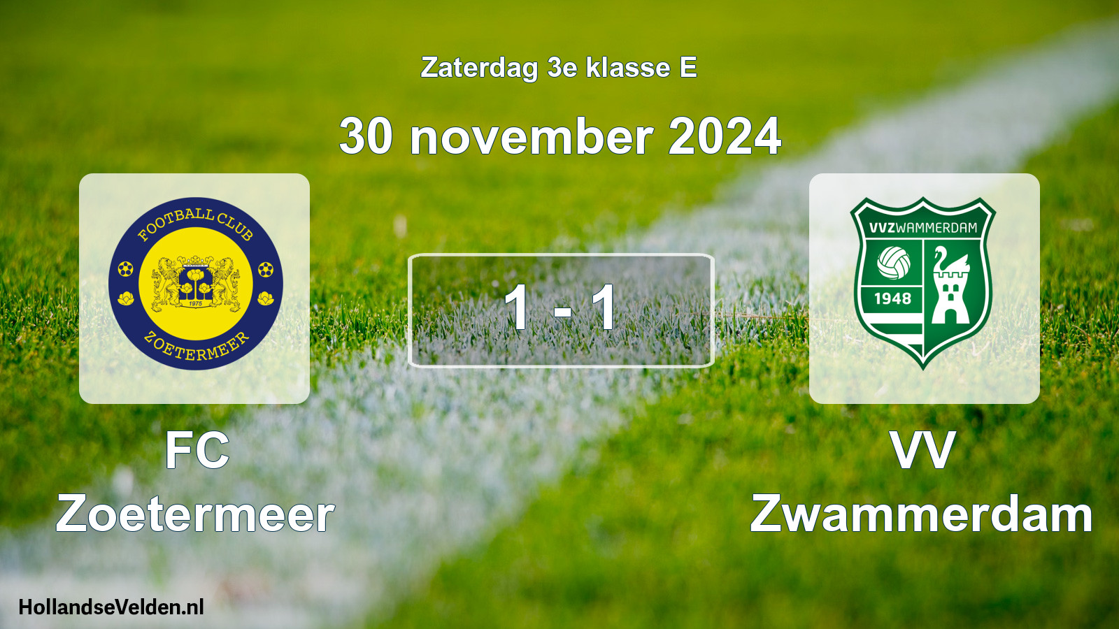 Total number of matches played: FC Zoetermeer - VV Zwammerdam 1 - 1 (30 November 2024)