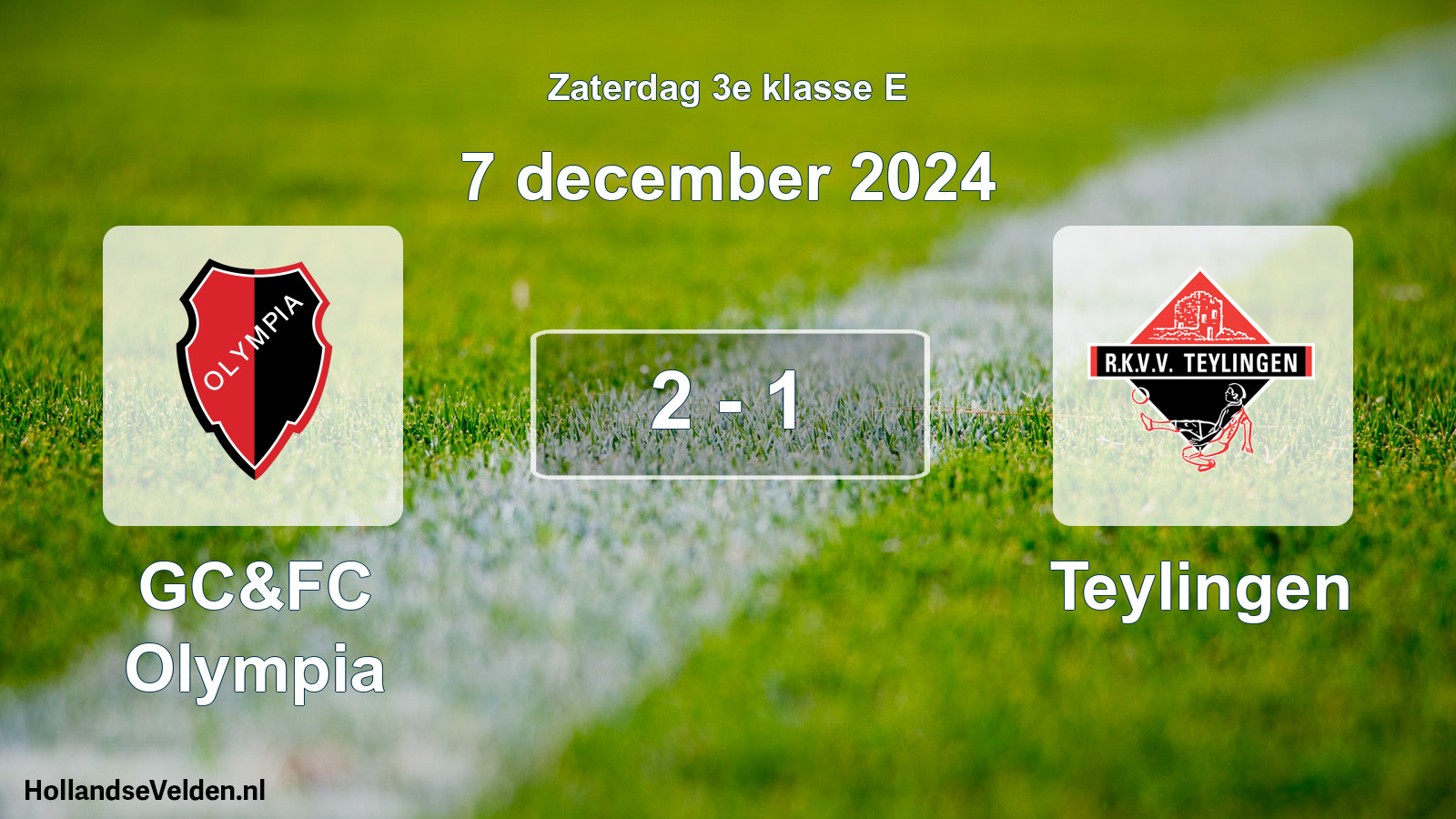 Total number of matches played: GC&FC Olympia - Teylingen 2 - 1 (7 December 2024)