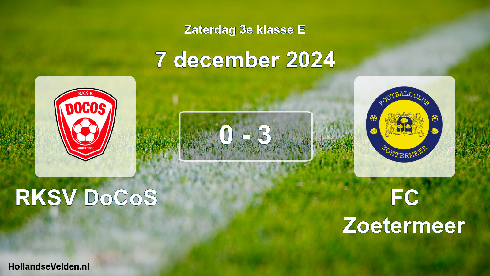 Total number of matches played: RKSV DoCoS - FC Zoetermeer 0 - 3 (7 December 2024)