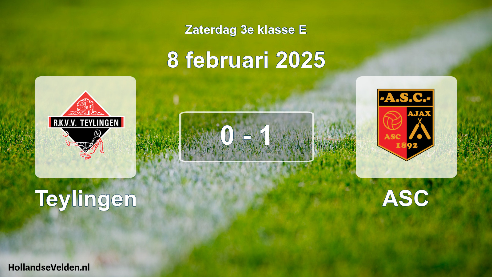 Total number of matches played: Teylingen - ASC 0 - 1 (8 February 2025)