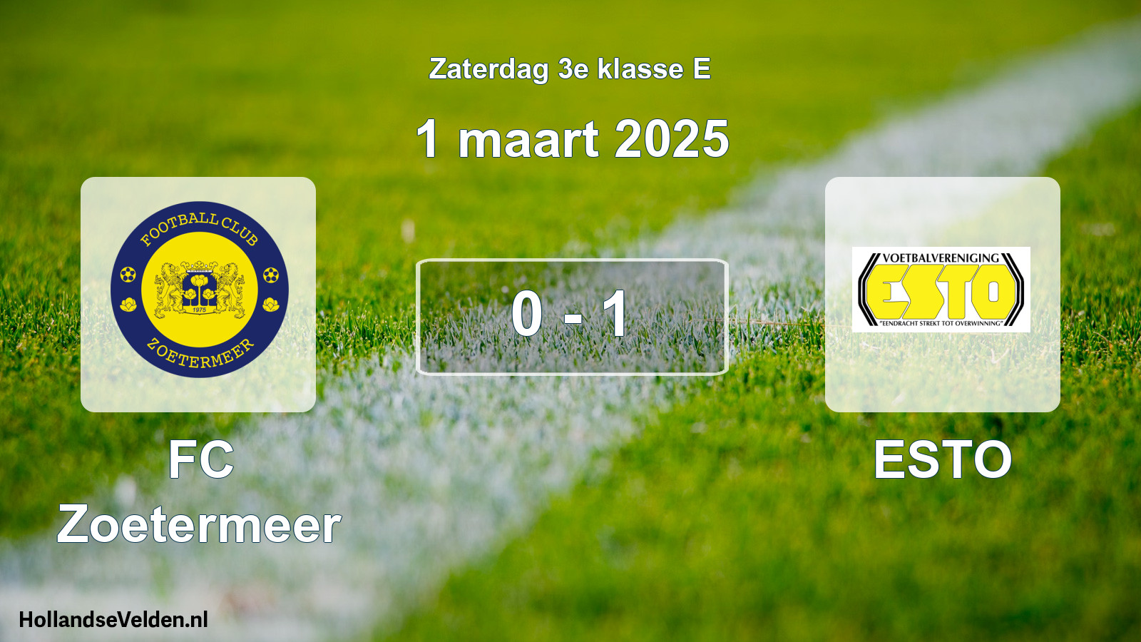 Total number of matches played: FC Zoetermeer - ESTO 0 - 1 (1 March 2025)