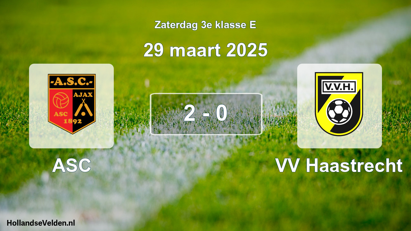 Total number of matches played: ASC - VV Haastrecht 2 - 0 (29 March 2025)