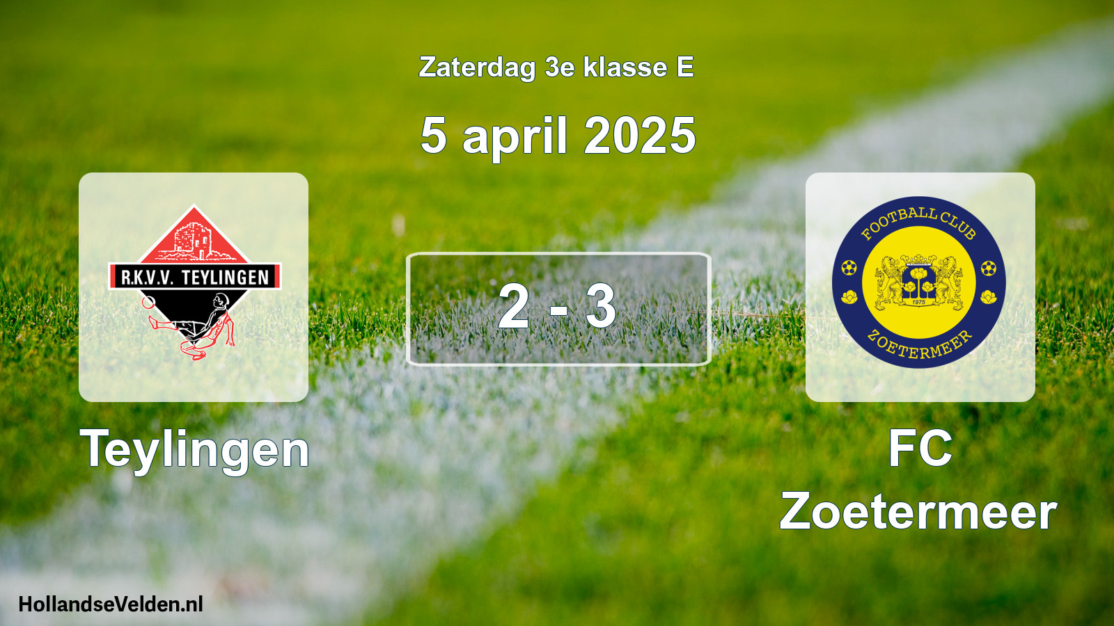 Total number of matches played: Teylingen - FC Zoetermeer 2 - 3 (5 April 2025)
