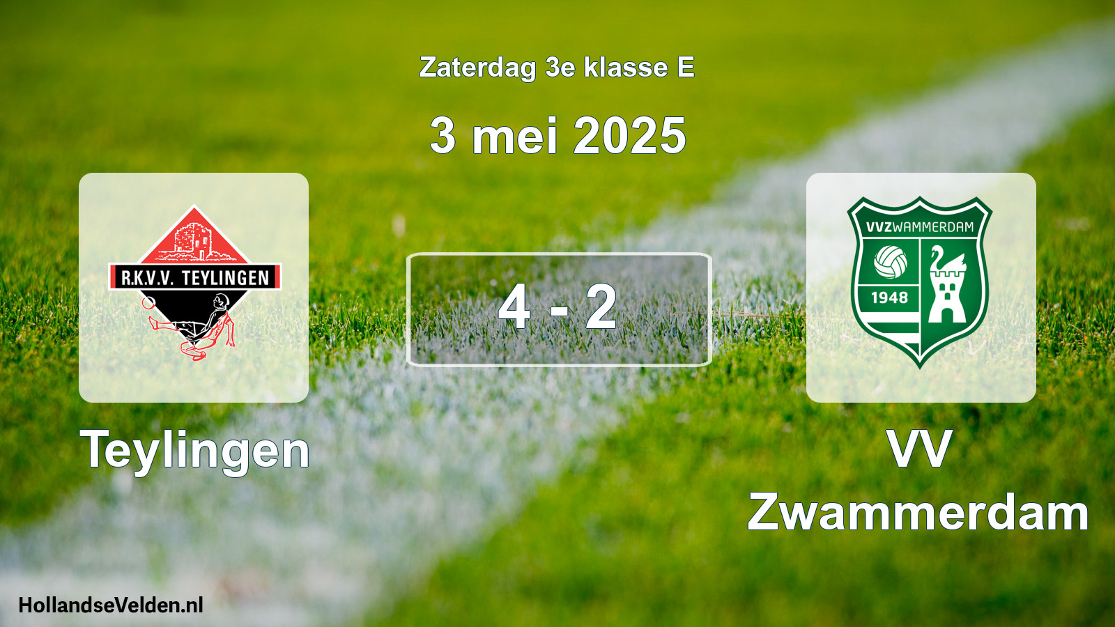Total number of matches played: Teylingen - VV Zwammerdam 4 - 2 (3 May 2025)