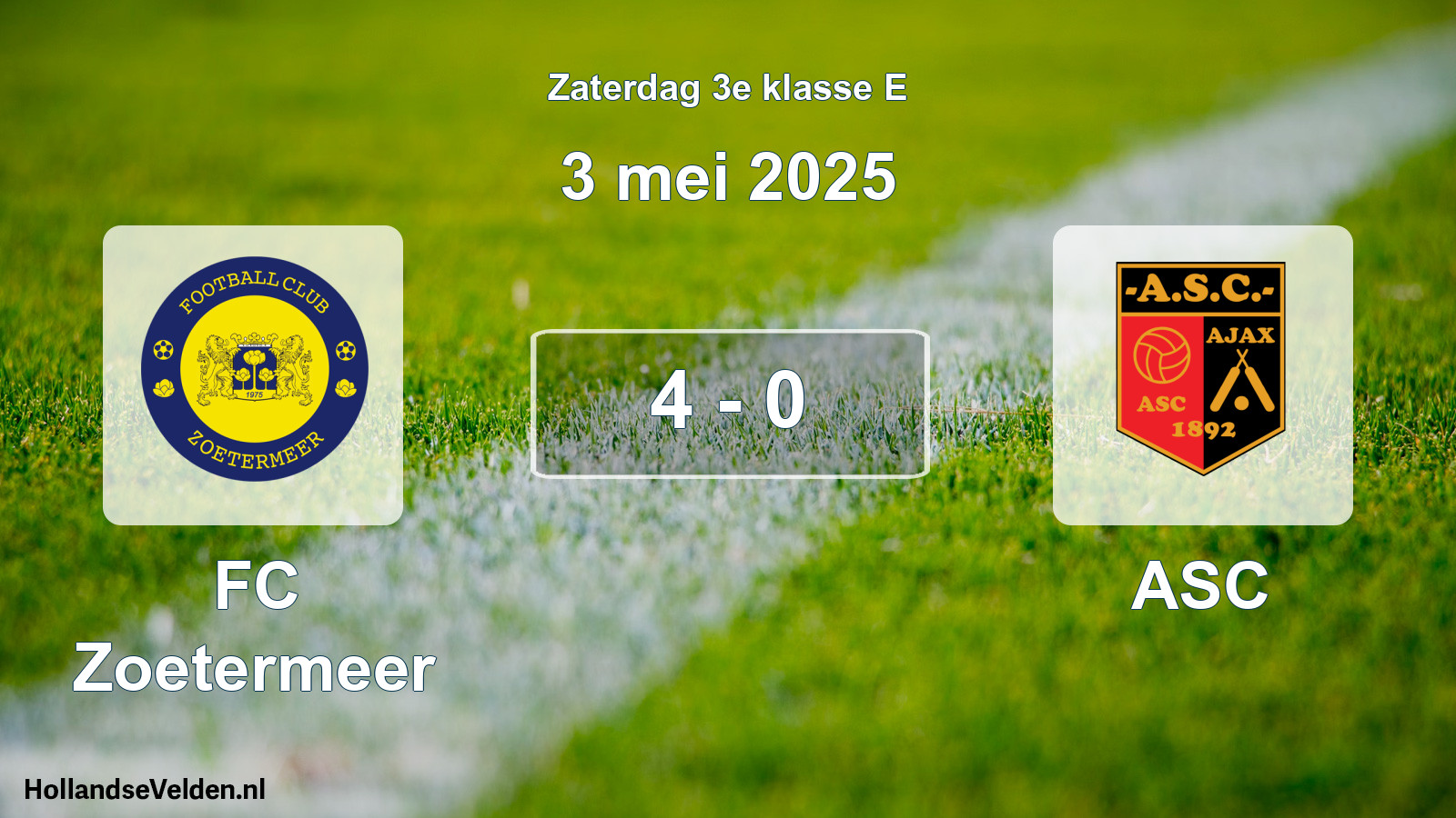 Total number of matches played: FC Zoetermeer - ASC 4 - 0 (3 May 2025)