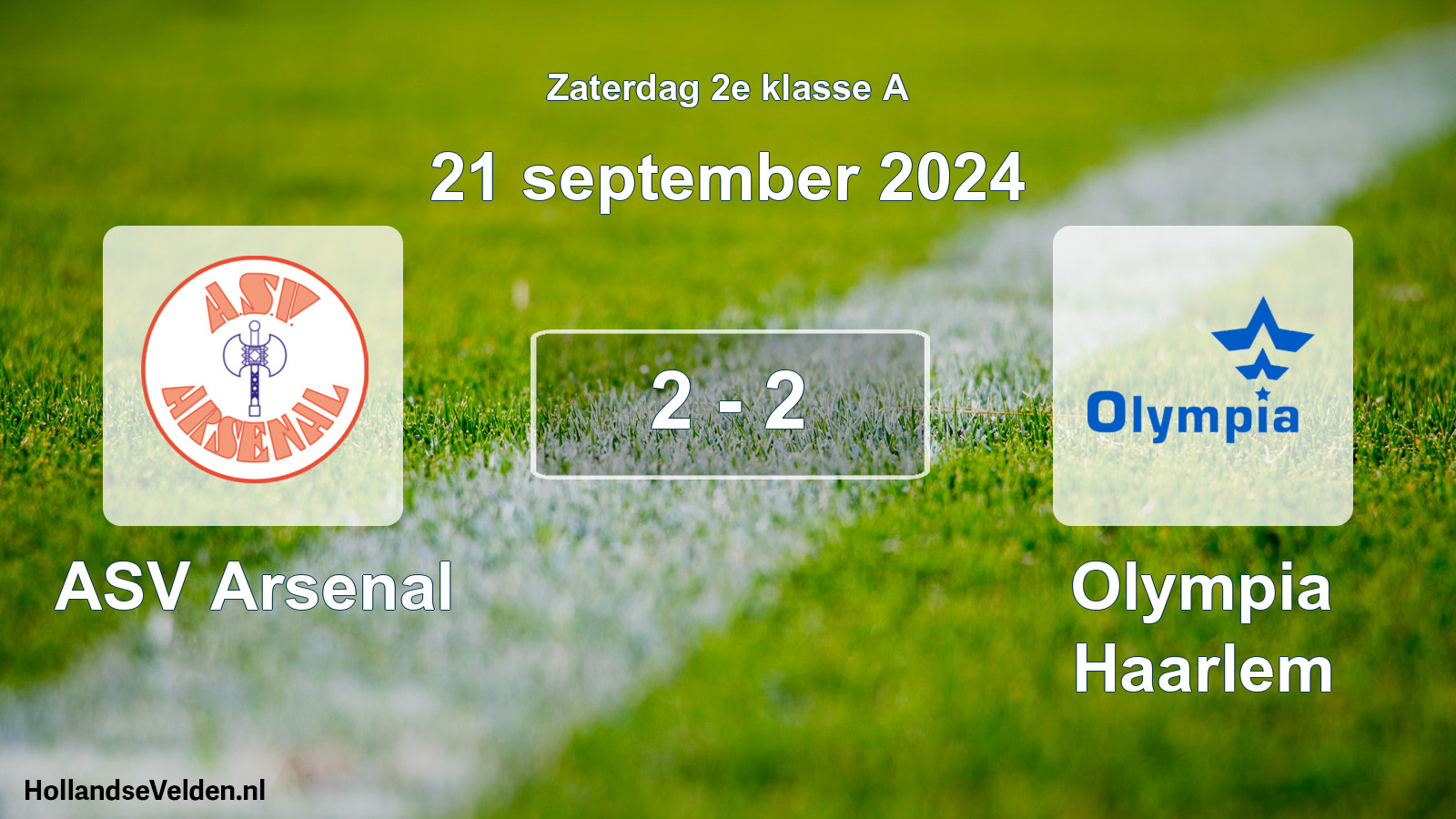 Total number of matches played: ASV Arsenal - Olympia Haarlem 2 - 2 (21 September 2024)