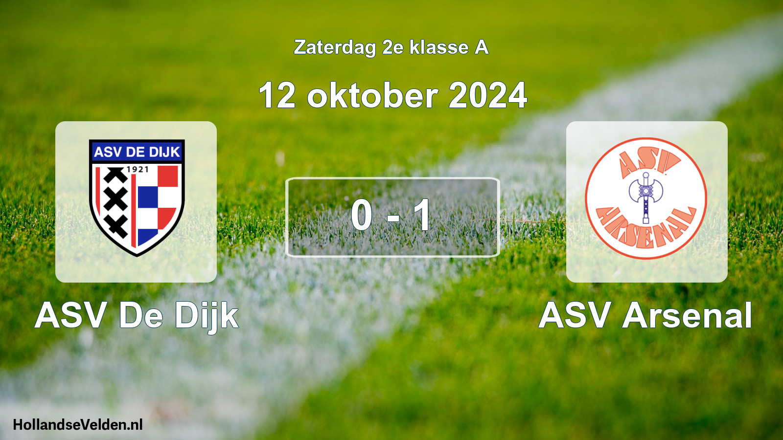 Total number of matches played: ASV De Dijk - ASV Arsenal 0 - 1 (12 October 2024)