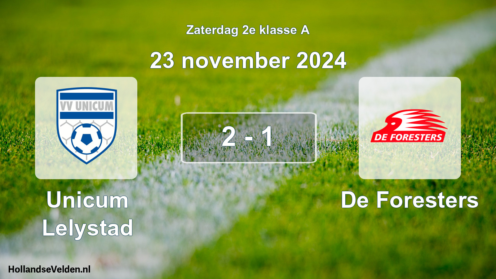 Total number of matches played: Unicum Lelystad - De Foresters 2 - 1 (23 November 2024)