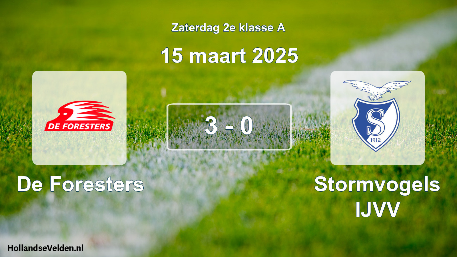 Total number of matches played: De Foresters - Stormvogels IJVV 3 - 0 (15 March 2025)