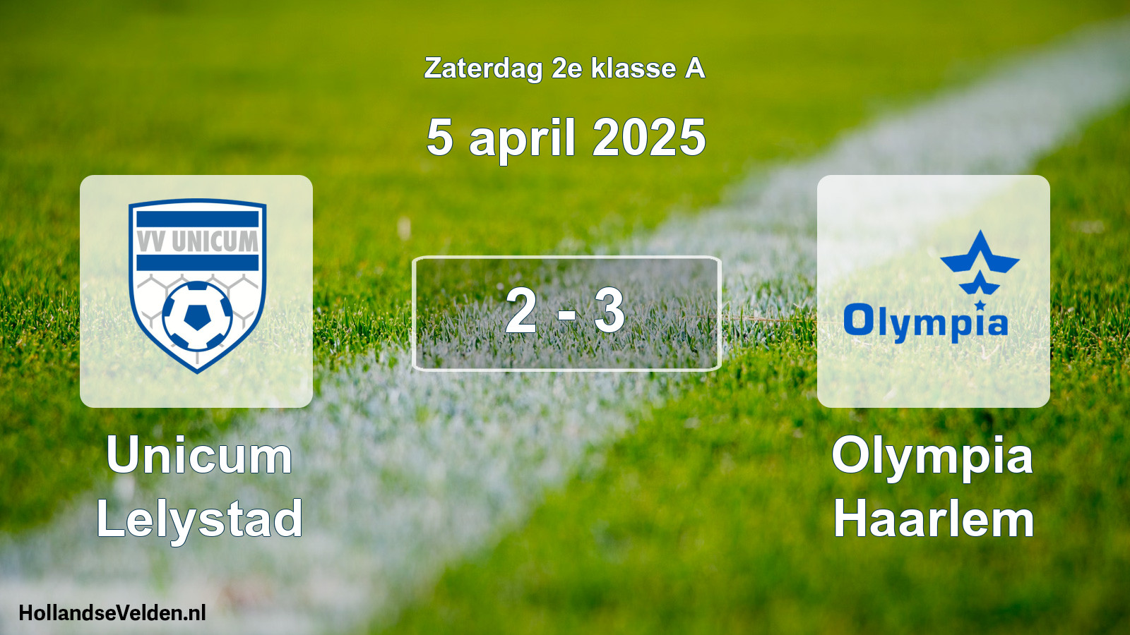 Total number of matches played: Unicum Lelystad - Olympia Haarlem 2 - 3 (5 April 2025)