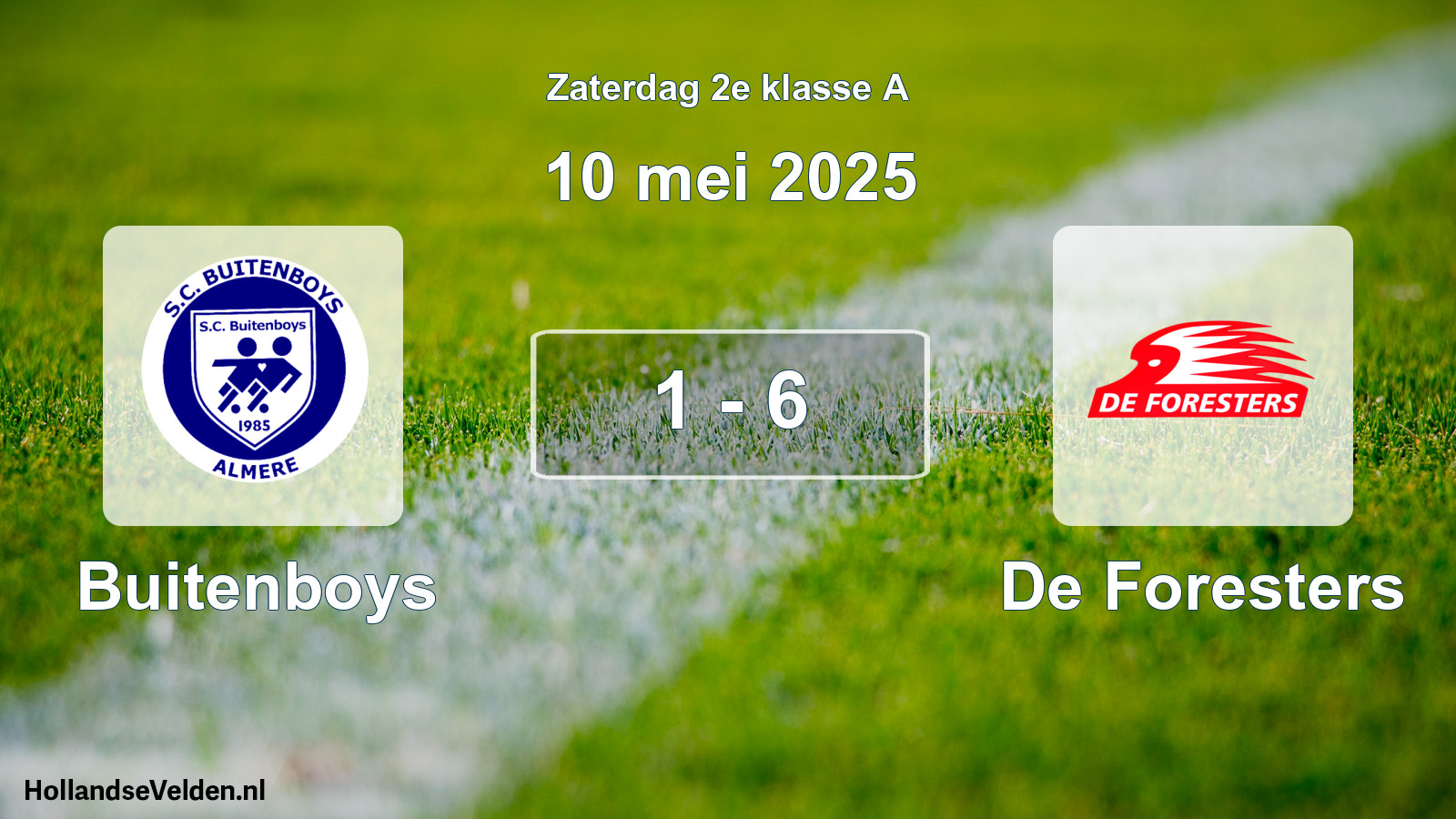 Total number of matches played: Buitenboys - De Foresters 1 - 6 (10 May 2025)