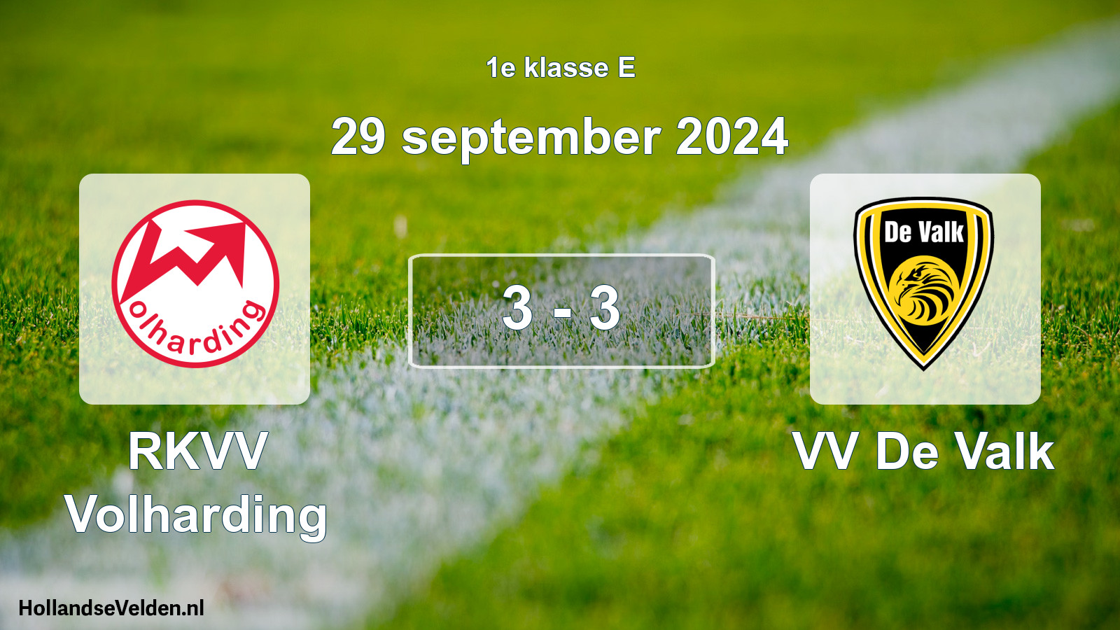 Total number of matches played: RKVV Volharding - VV De Valk 3 - 3 (29 September 2024)