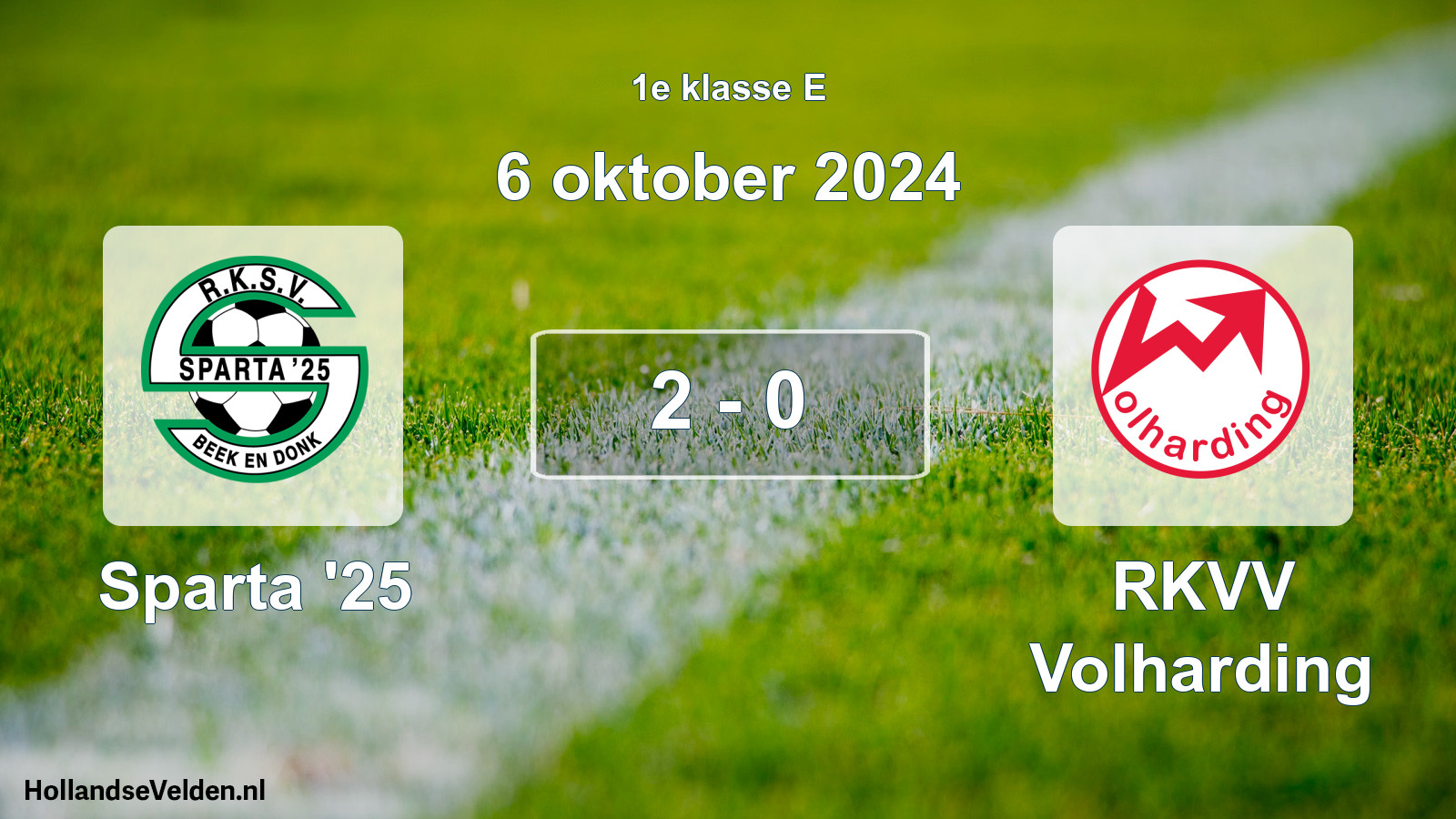 Total number of matches played: Sparta '25 - RKVV Volharding 2 - 0 (6 October 2024)