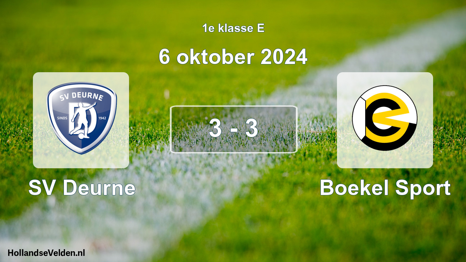Total number of matches played: SV Deurne - Boekel Sport 3 - 3 (6 October 2024)