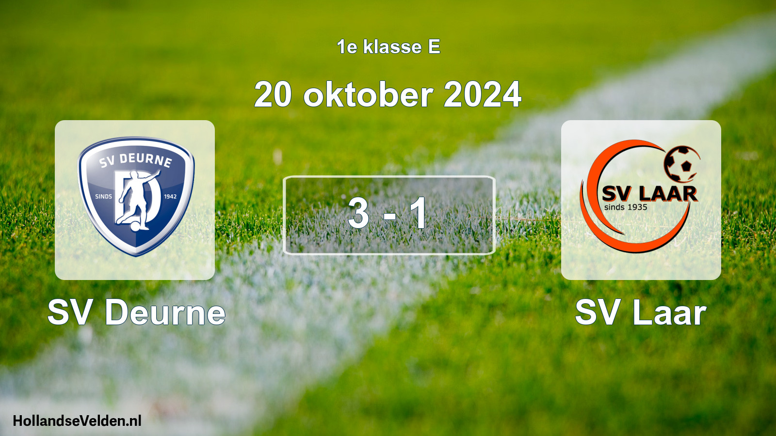 Total number of matches played: SV Deurne - SV Laar 3 - 1 (20 October 2024)
