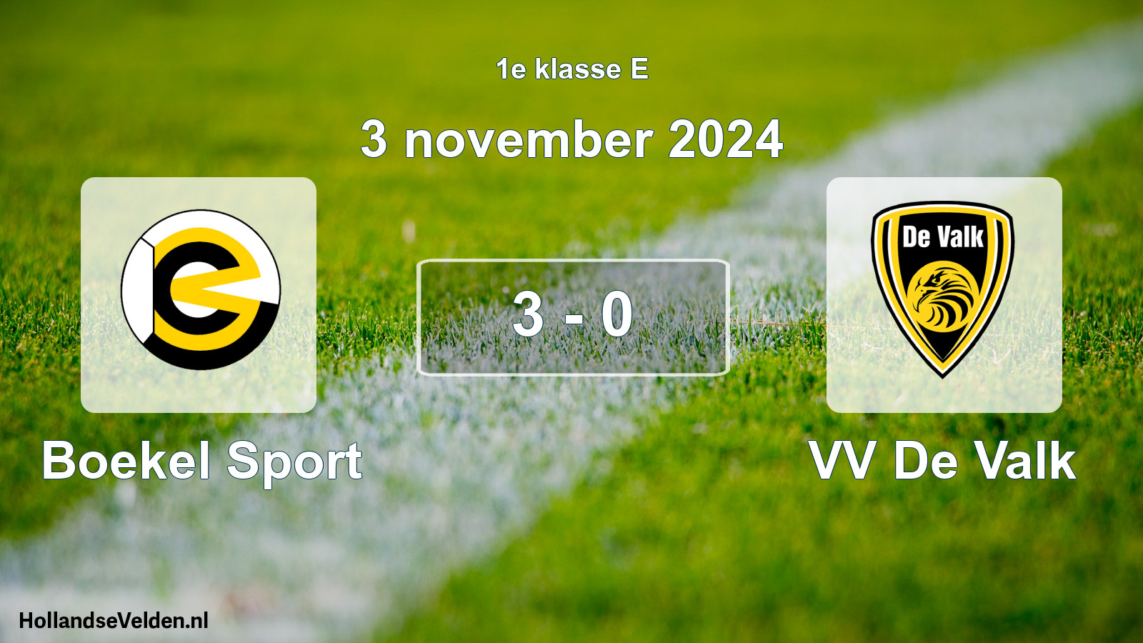 Total number of matches played: Boekel Sport - VV De Valk 3 - 0 (3 November 2024)