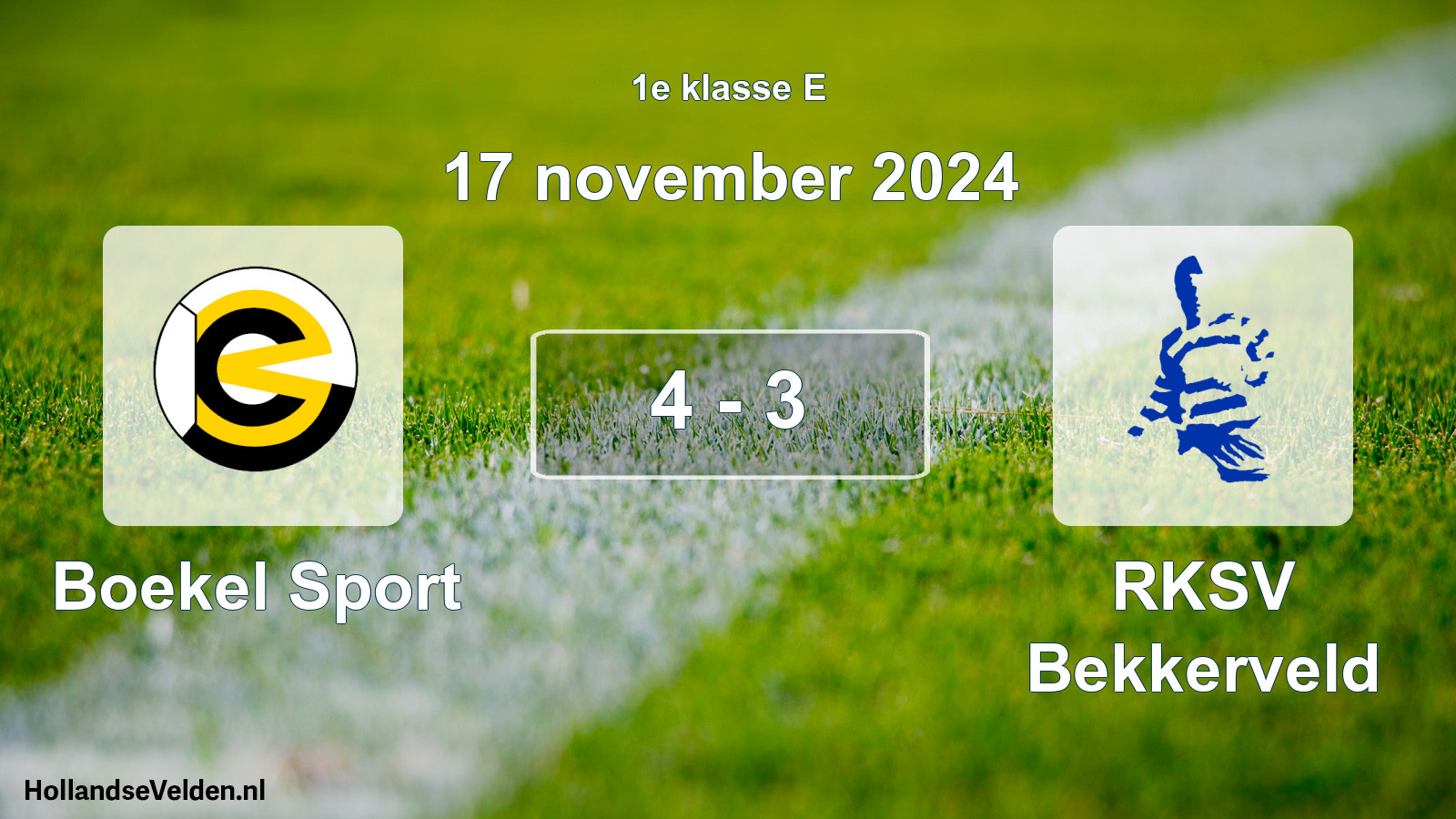 Total number of matches played: Boekel Sport - RKSV Bekkerveld 4 - 3 (17 November 2024)