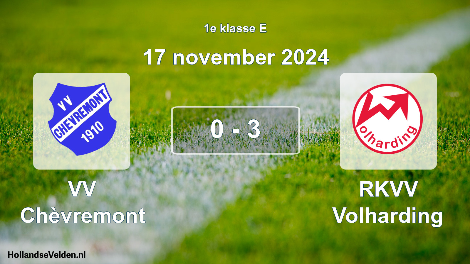 Total number of matches played: VV Chèvremont - RKVV Volharding 0 - 3 (17 November 2024)