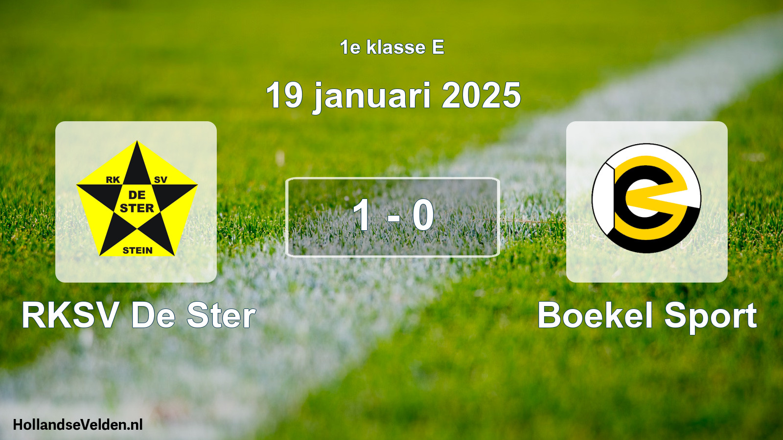 Total number of matches played: RKSV De Ster - Boekel Sport 1 - 0 (19 January 2025)