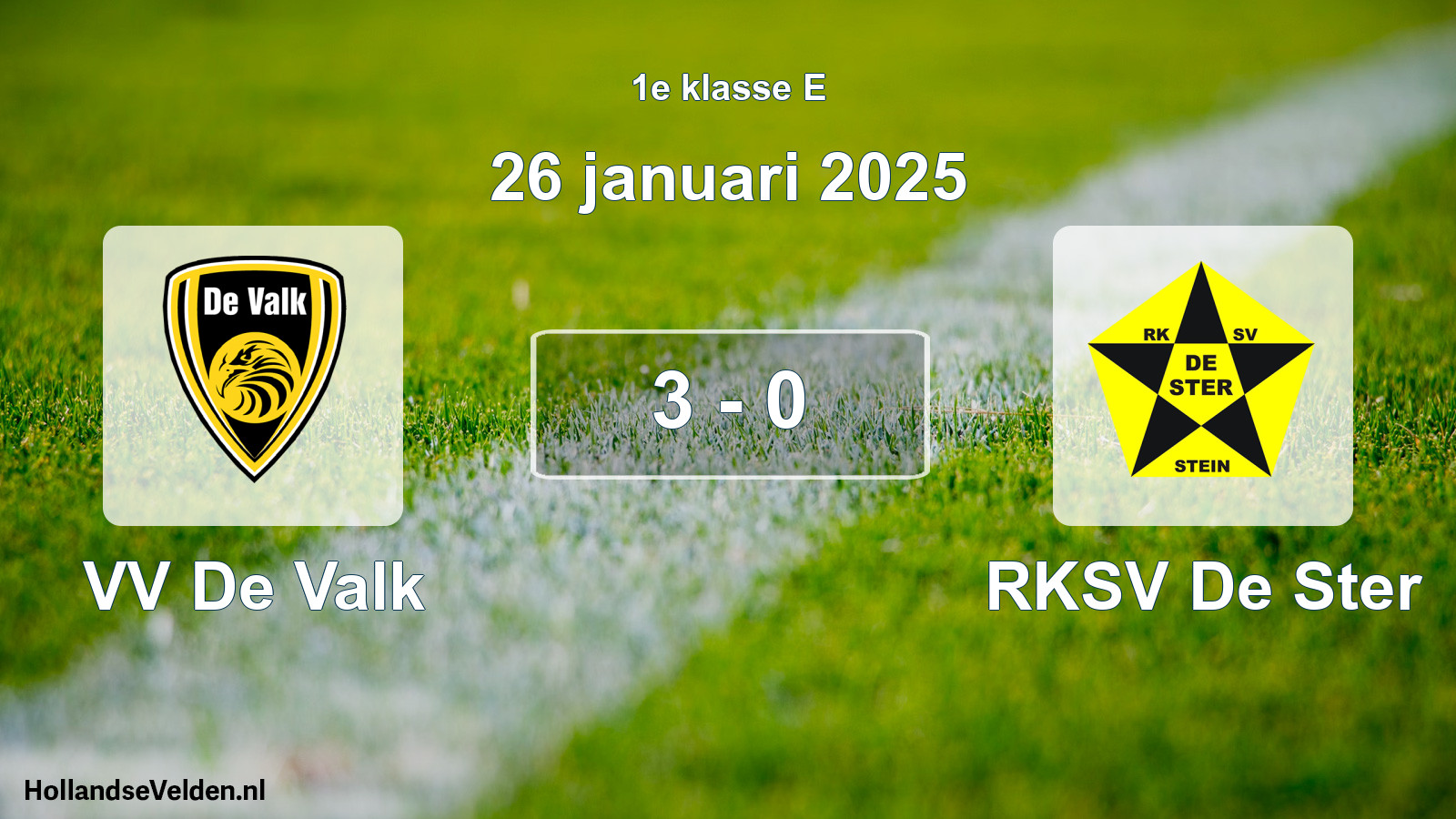 Total number of matches played: VV De Valk - RKSV De Ster 3 - 0 (26 January 2025)