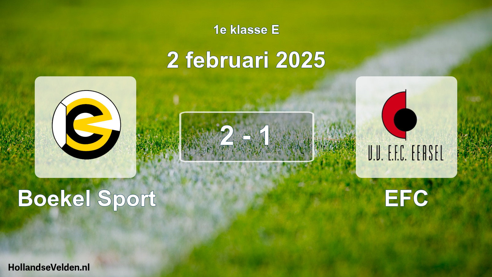 Total number of matches played: Boekel Sport - EFC 2 - 1 (2 February 2025)