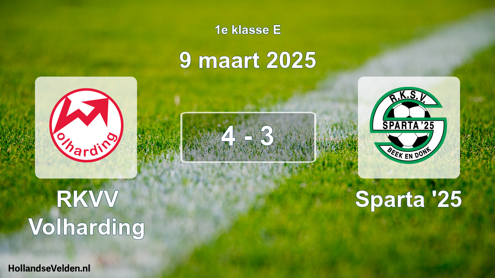Total number of matches played: RKVV Volharding - Sparta '25 4 - 3 (9 March 2025)