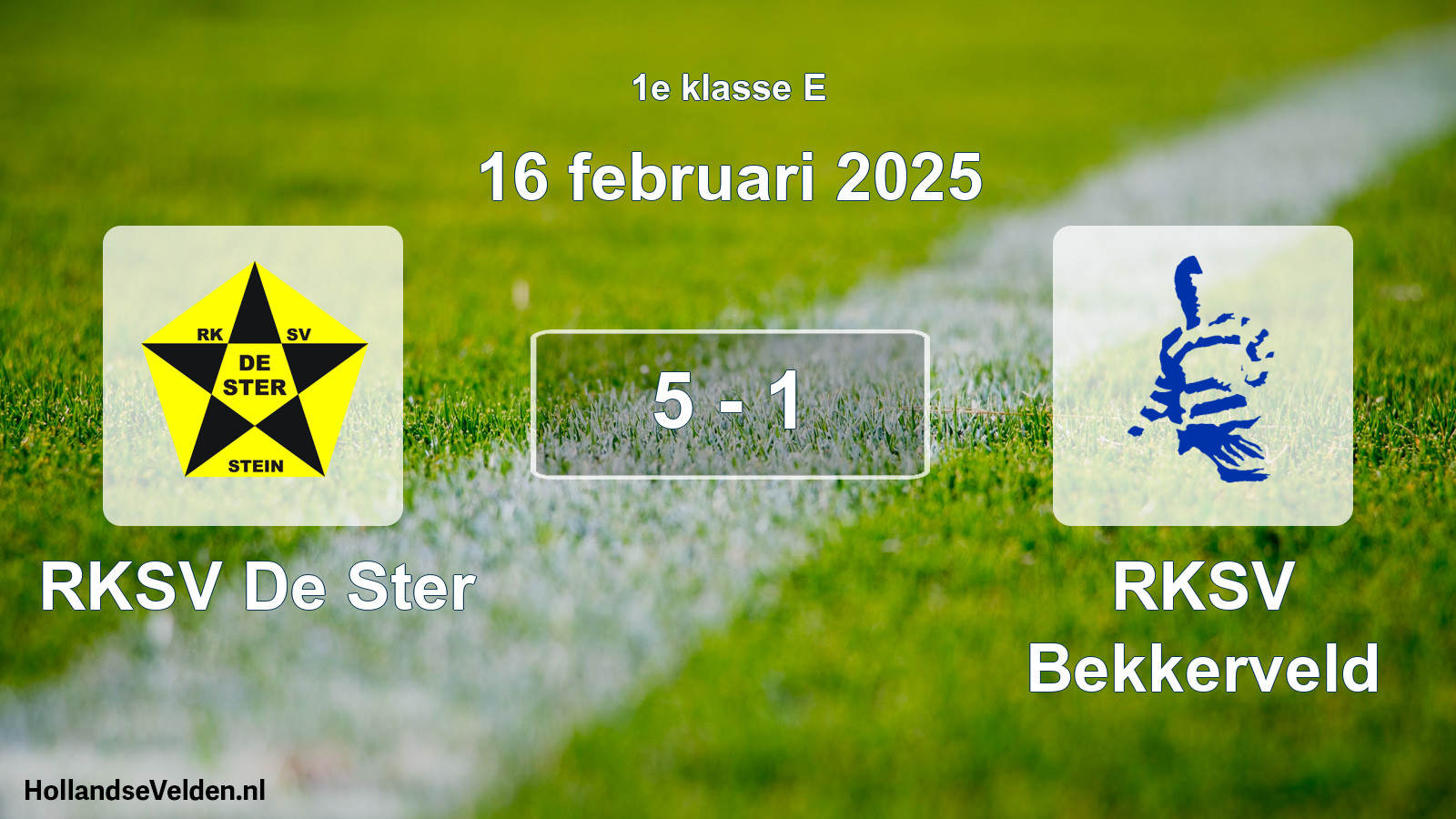 Total number of matches played: RKSV De Ster - RKSV Bekkerveld 5 - 1 (16 February 2025)