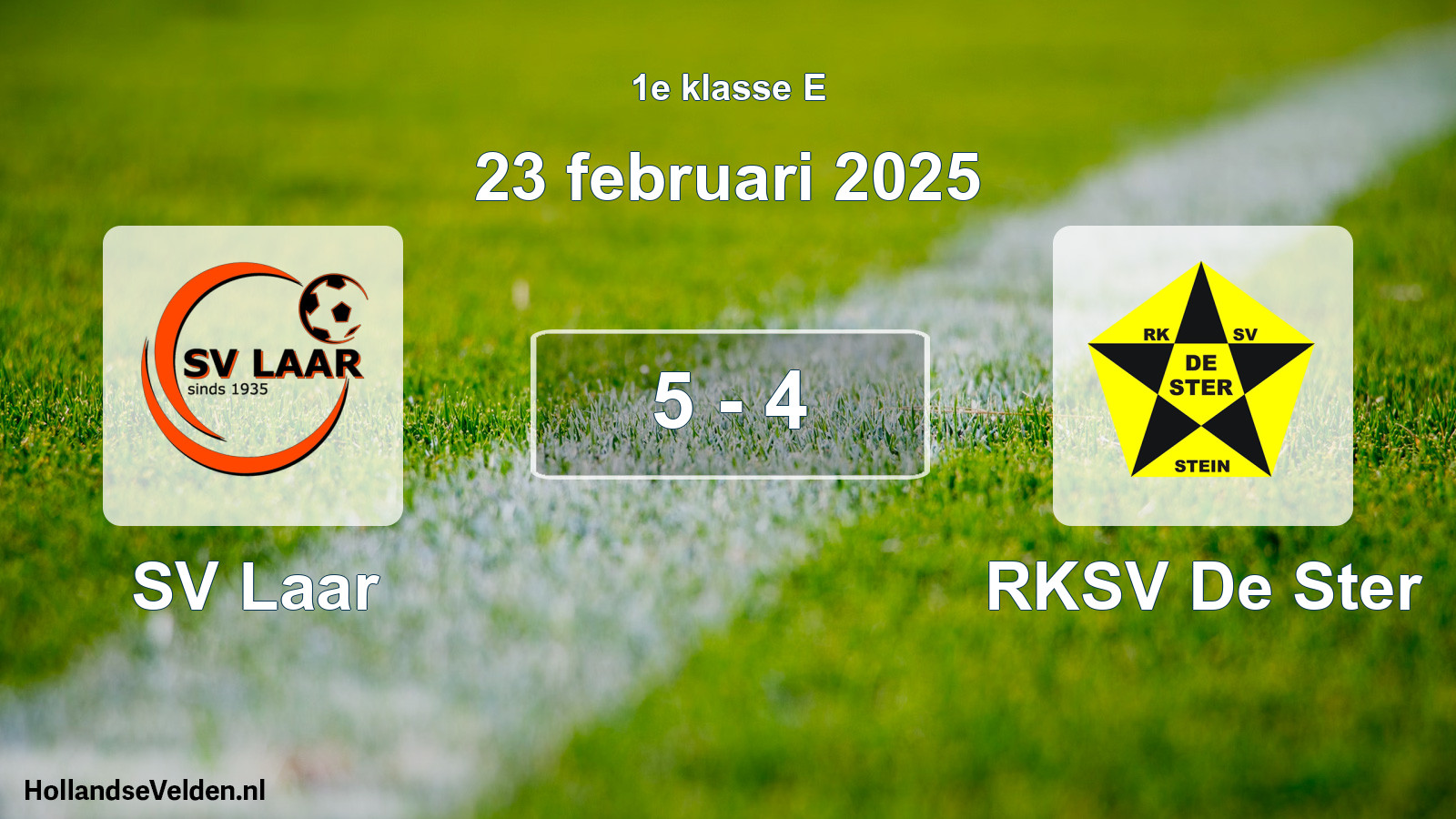 Total number of matches played: SV Laar - RKSV De Ster 5 - 4 (23 February 2025)