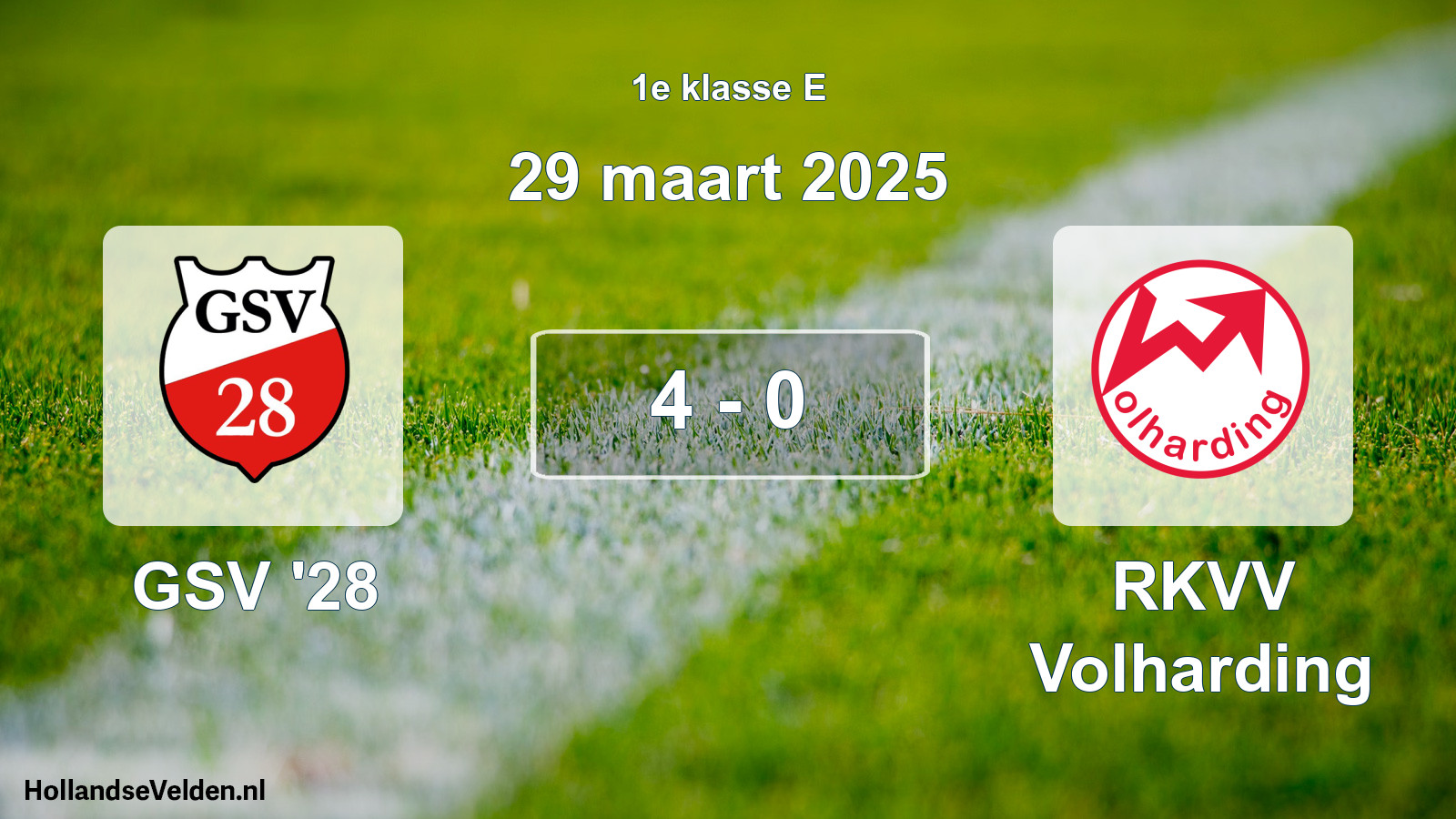 Total number of matches played: GSV '28 - RKVV Volharding 4 - 0 (29 March 2025)