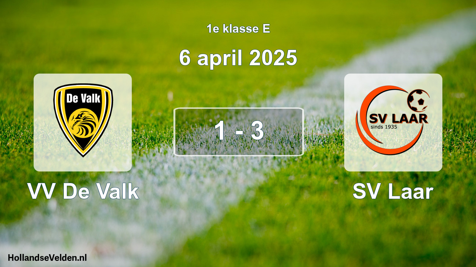 Total number of matches played: VV De Valk - SV Laar 1 - 3 (6 April 2025)