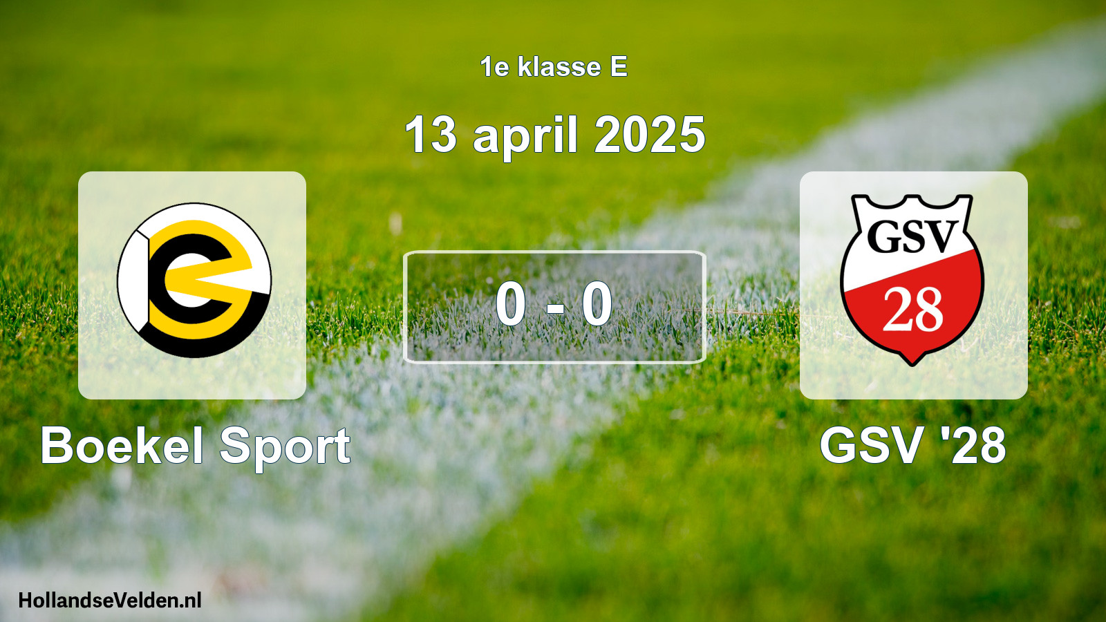Total number of matches played: Boekel Sport - GSV '28 0 - 0 (13 April 2025)