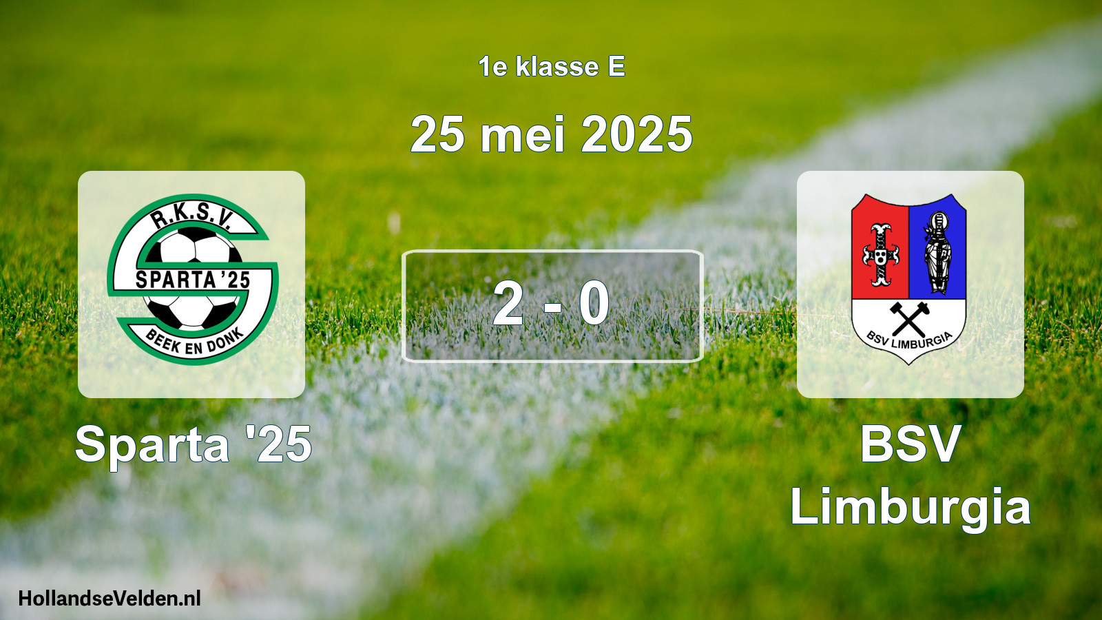 Total number of matches played: Sparta '25 - BSV Limburgia 2 - 0 (25 May 2025)