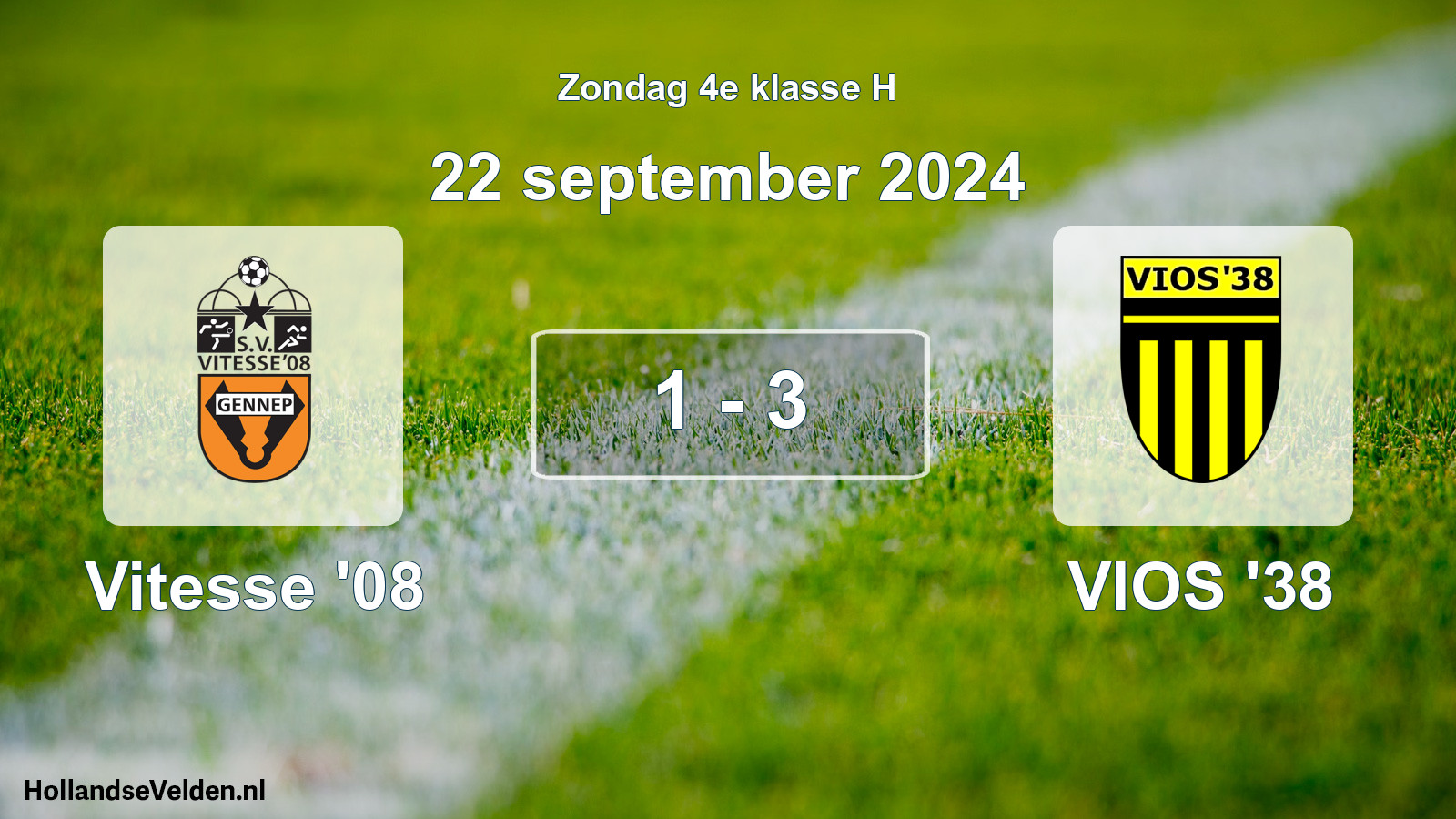 Total number of matches played: Vitesse '08 - VIOS '38 1 - 3 (22 September 2024)