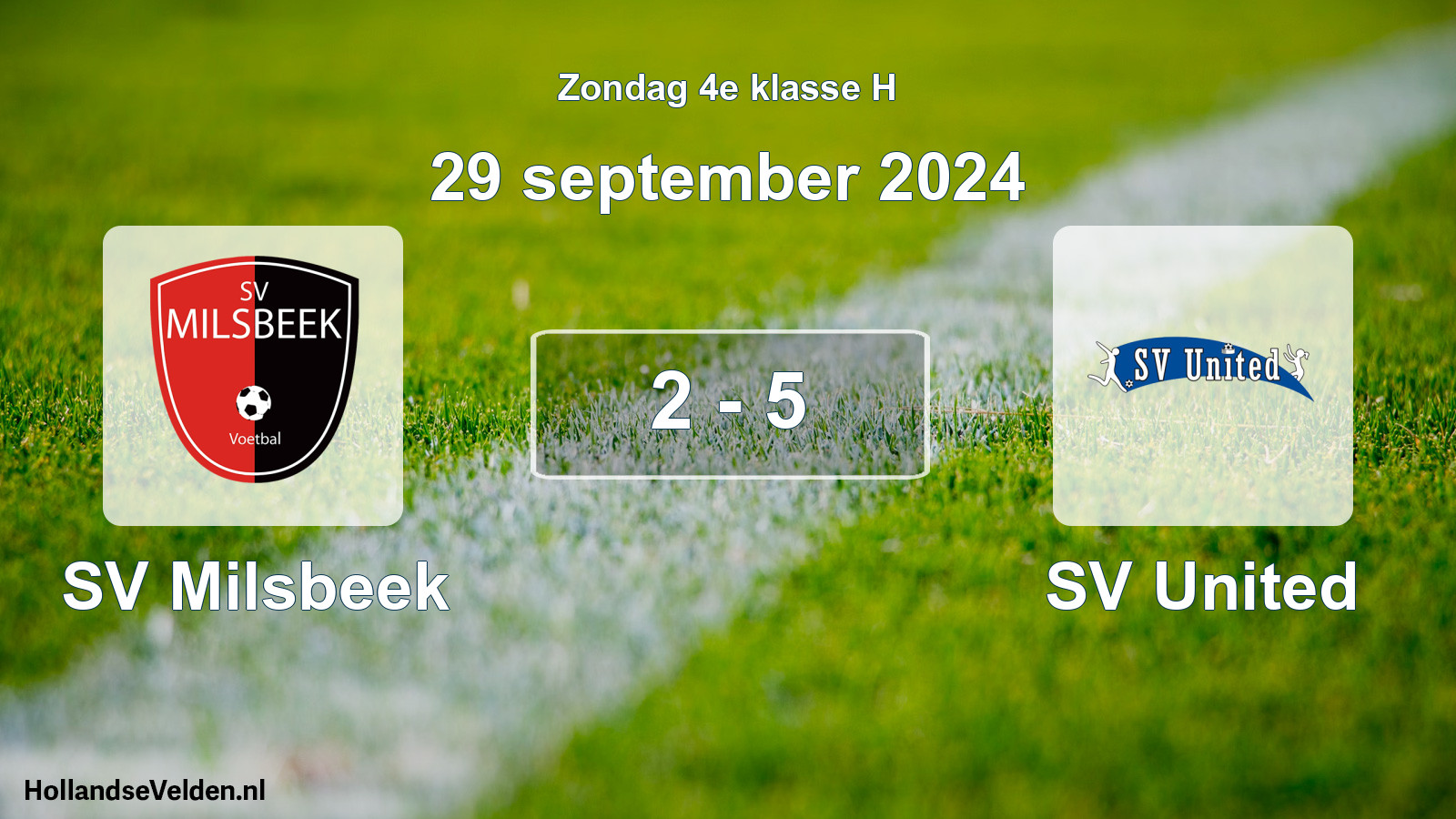 Total number of matches played: SV Milsbeek - SV United 2 - 5 (29 September 2024)