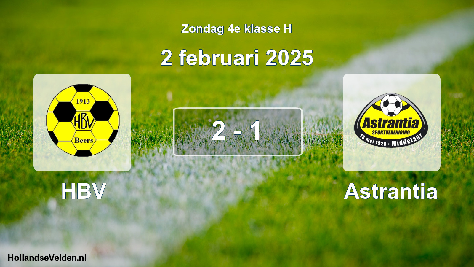 Total number of matches played: HBV - Astrantia 2 - 1 (2 February 2025)