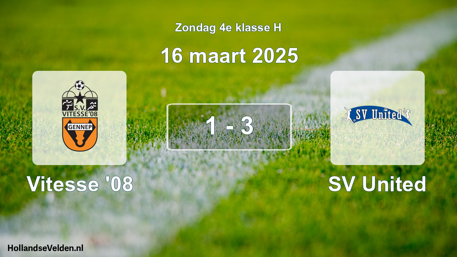 Total number of matches played: Vitesse '08 - SV United 1 - 3 (16 March 2025)