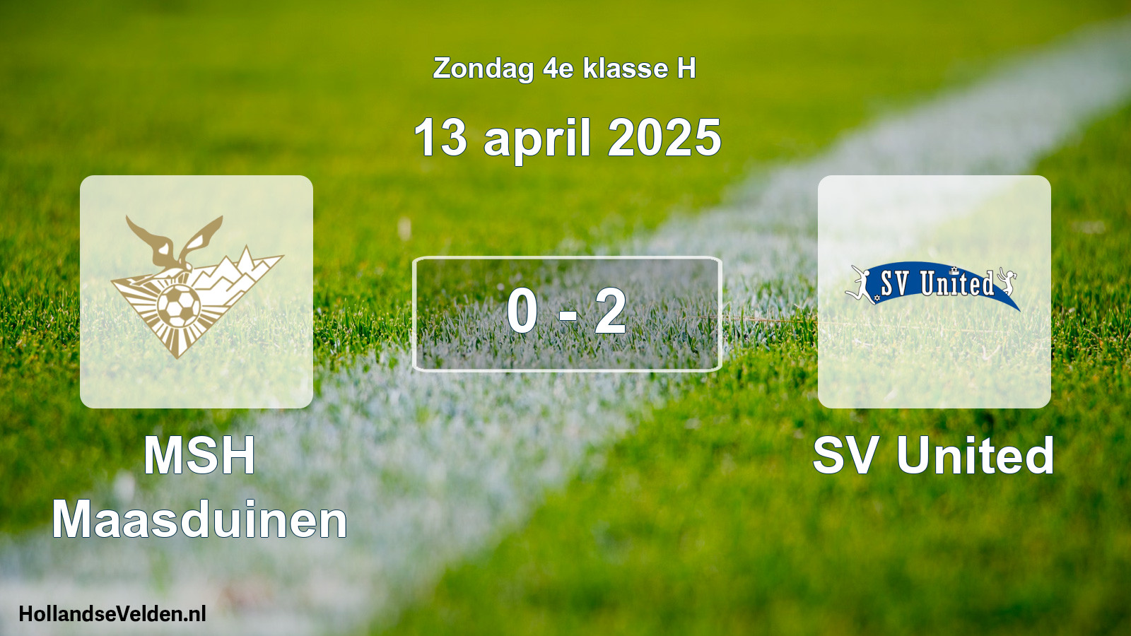 Total number of matches played: MSH Maasduinen - SV United 0 - 2 (13 April 2025)