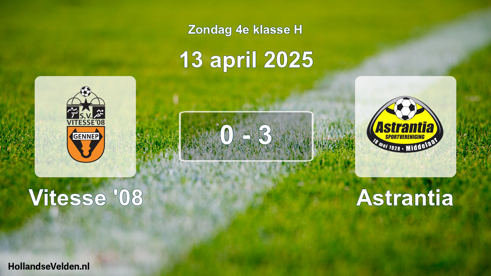 Total number of matches played: Vitesse '08 - Astrantia 0 - 3 (13 April 2025)