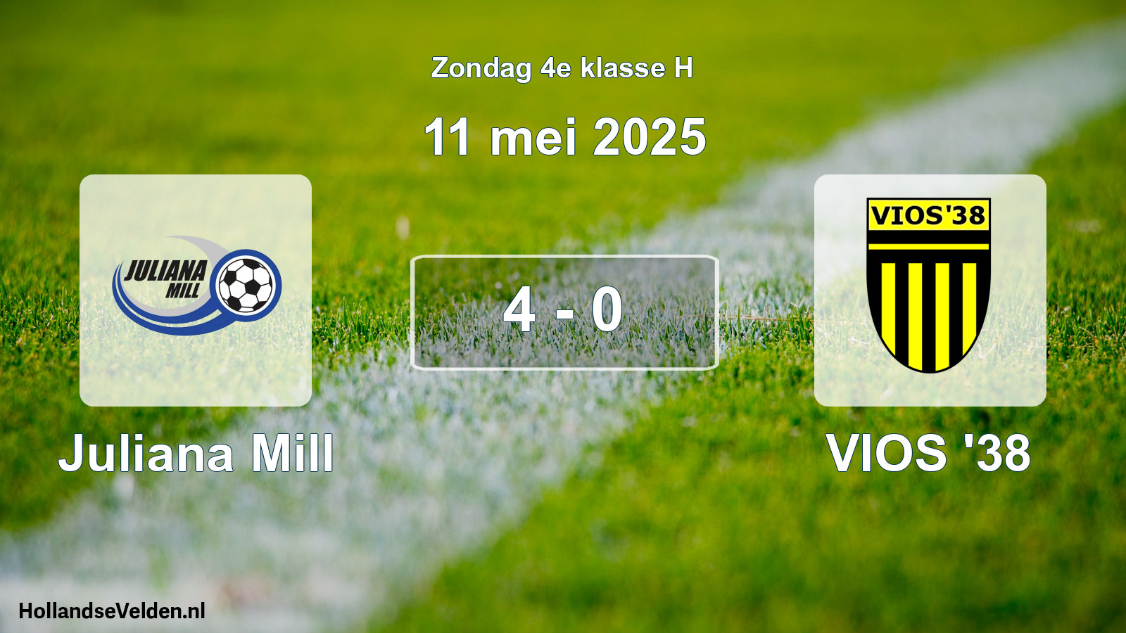 Total number of matches played: Juliana Mill - VIOS '38 4 - 0 (11 May 2025)