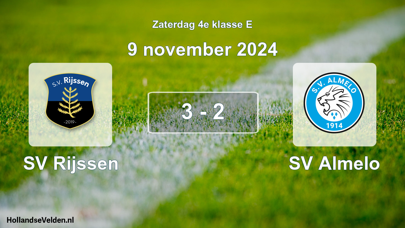 Total number of matches played: SV Rijssen - SV Almelo 3 - 2 (9 November 2024)