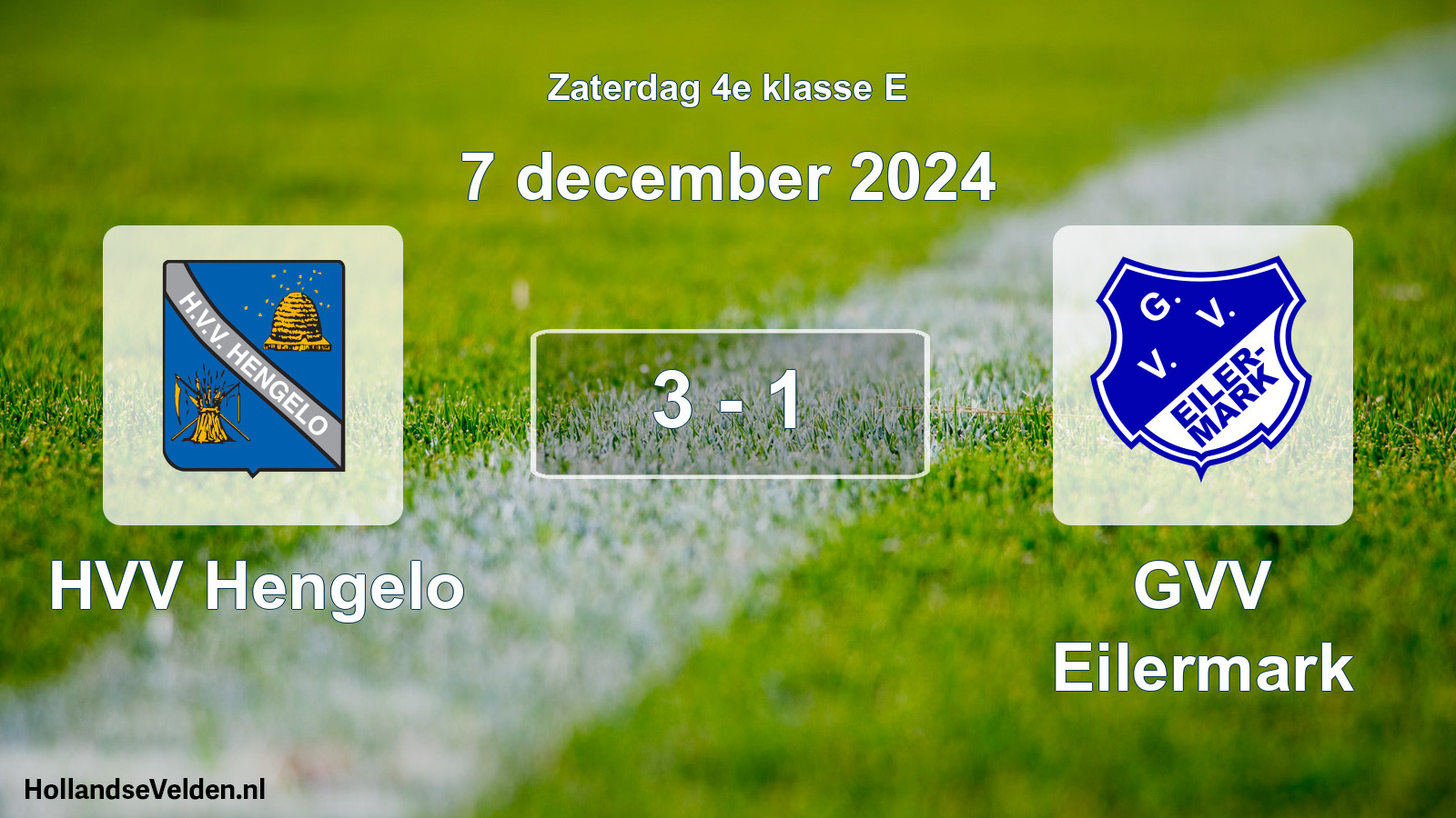 Total number of matches played: HVV Hengelo - GVV Eilermark 3 - 1 (7 December 2024)