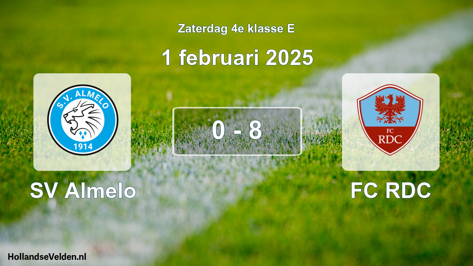 Total number of matches played: SV Almelo - FC RDC 0 - 8 (1 February 2025)