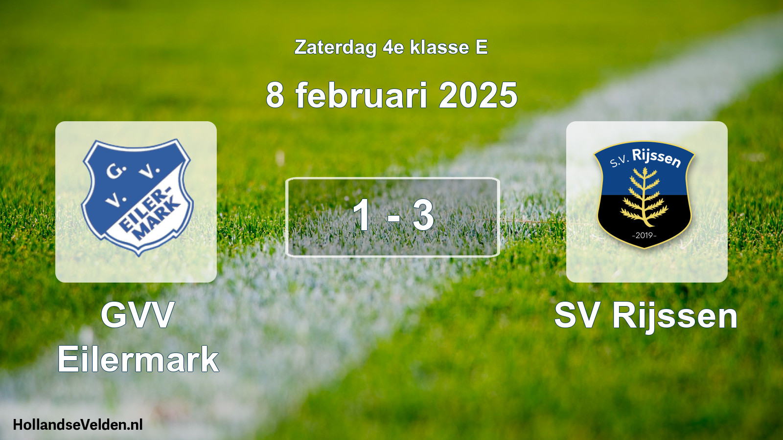 Total number of matches played: GVV Eilermark - SV Rijssen 1 - 3 (8 February 2025)