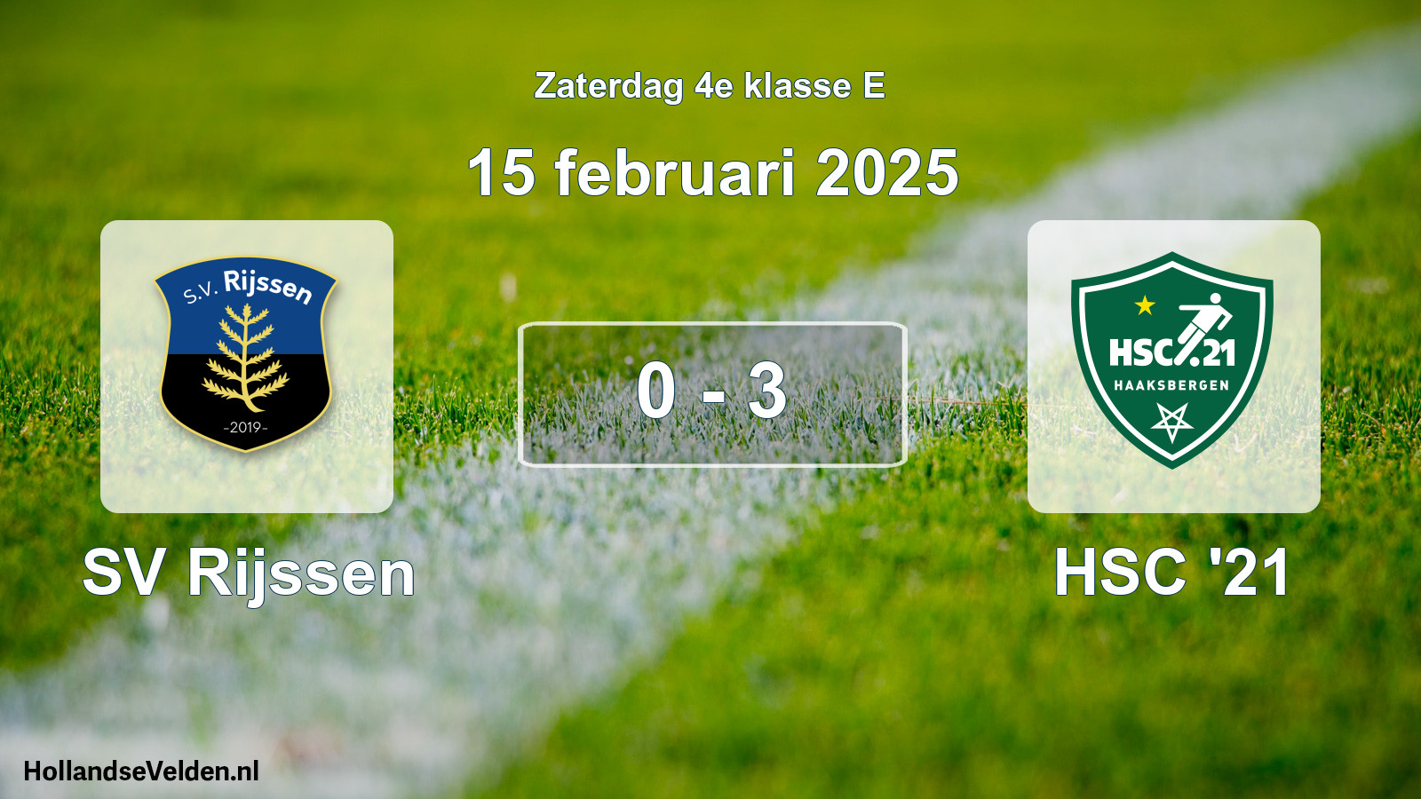 Total number of matches played: SV Rijssen - HSC '21 0 - 3 (15 February 2025)