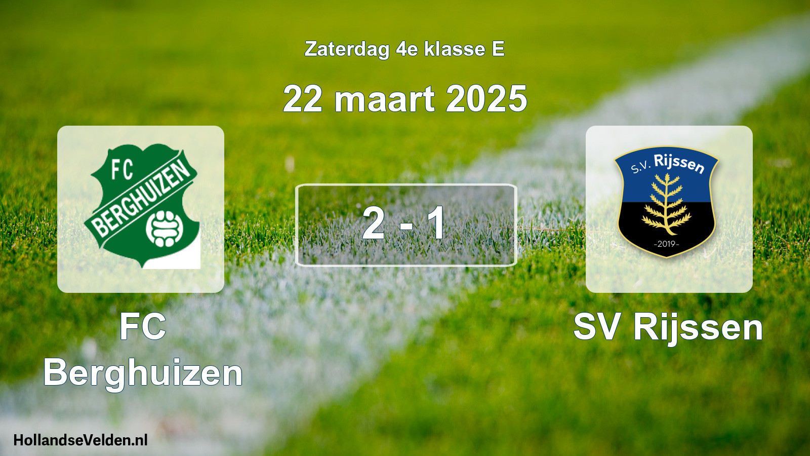 Total number of matches played: FC Berghuizen - SV Rijssen 2 - 1 (22 March 2025)
