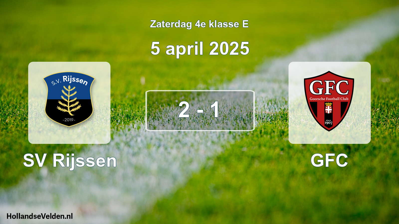 Total number of matches played: SV Rijssen - GFC 2 - 1 (5 April 2025)