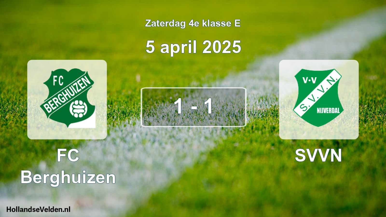 Total number of matches played: FC Berghuizen - SVVN 1 - 1 (5 April 2025)
