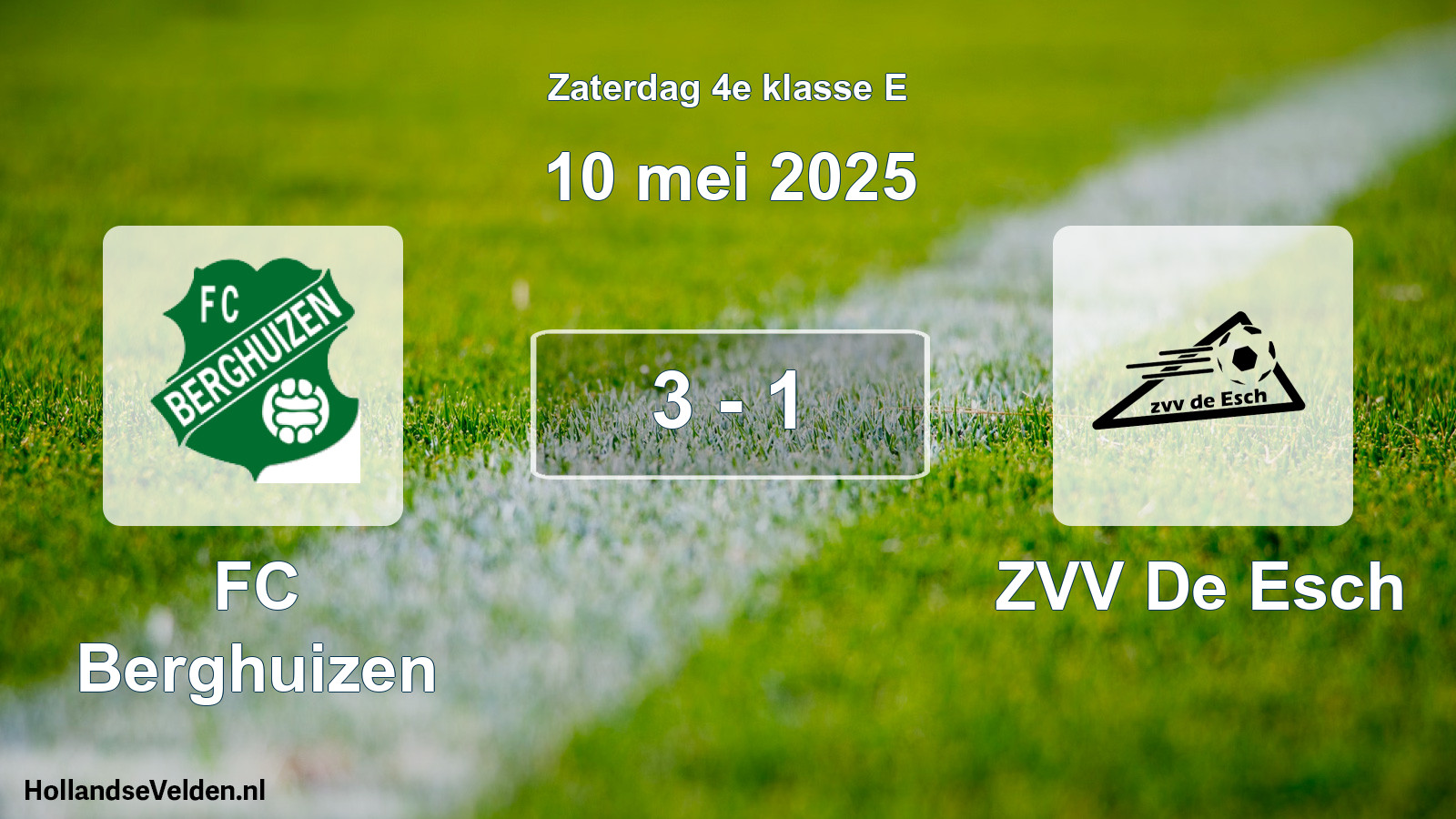 Total number of matches played: FC Berghuizen - ZVV De Esch 3 - 1 (10 May 2025)
