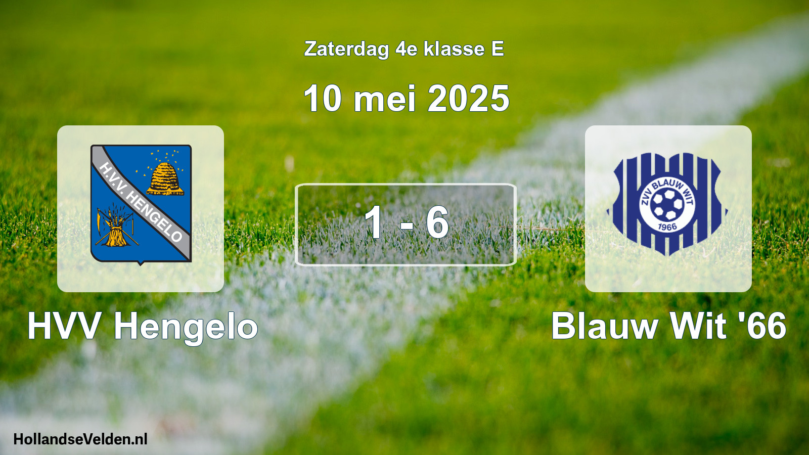 Total number of matches played: HVV Hengelo - Blauw Wit '66 1 - 6 (10 May 2025)