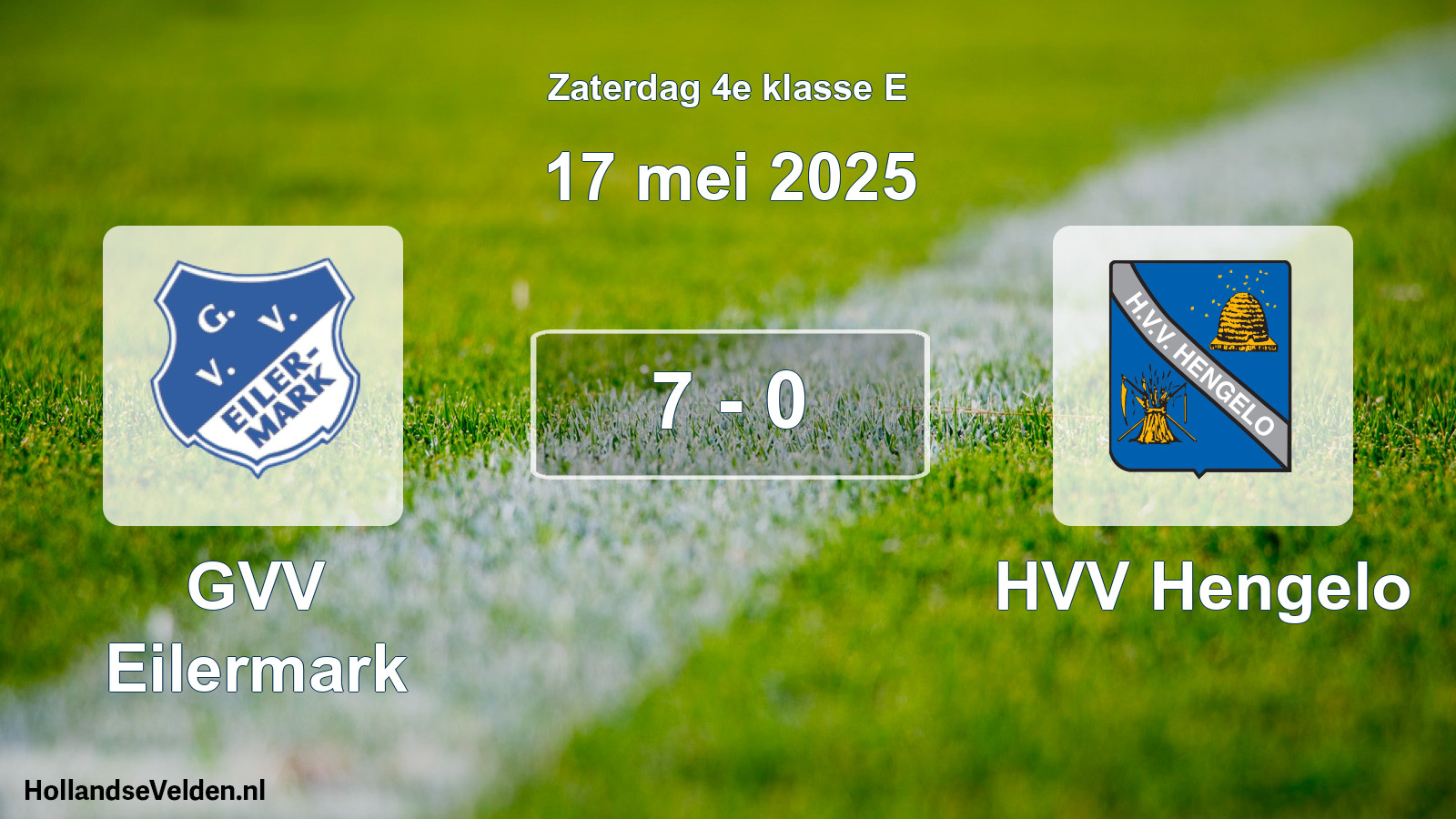 Total number of matches played: GVV Eilermark - HVV Hengelo 7 - 0 (17 May 2025)